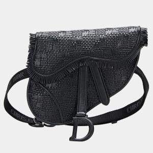 Dior Black Ultra Matte Woven Saddle