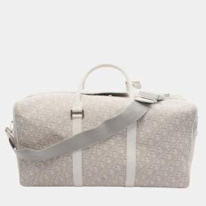 Pre Owned Dior Beige Oblique Canvas Lingot 50 Travel Bag
