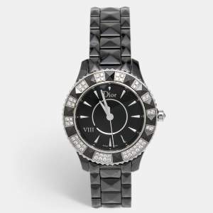 Dior Black Diamond Ceramic Stainless Steel Dior VIII CD1231E1C001 Women's Wristwatch 33 mm 