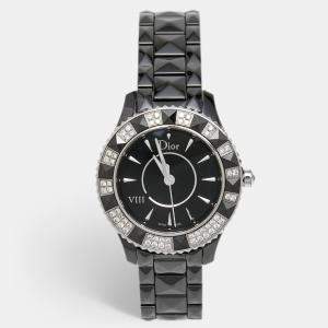 Dior Black Diamond Ceramic Stainless Steel Dior VIII CD1231E1C001 Women's Wristwatch 33 mm 