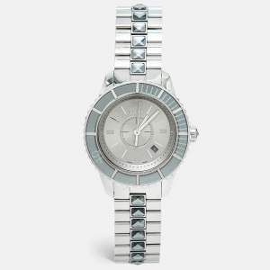 Dior Silver Dial Stainless Steel Christal CD113116M001 Women's Wristwatch 33 mm