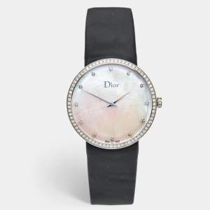 Dior Mother Of Pearl Diamond Stainless Steel La D De Dior CD043114A001 Women's Wristwatch 38 mm