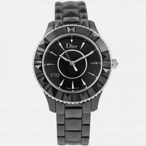 Pre Owned Christian Dior VIII Vendome CD1231E0 Quartz Black Ceramic Women's Wristwatch 34 mm