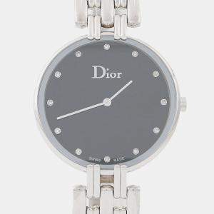 مملوكة مسبقًا ساعة يد نسائية ديور باجيرا CD094110 ألماس ستانلس ستيل كوارتز سوداء 35.5 مم