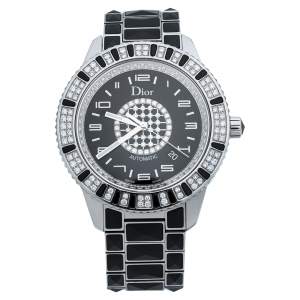 Dior Black Stainless Steel Diamond Christal CD115511 Women's Wristwatch 42 mm