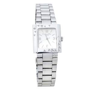 Dior Silver Stainless Steel Diamond Riva D98-1014 Women's Wristwatch 25 MM