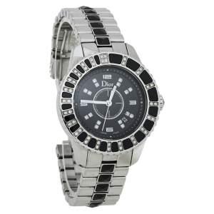 Dior Black Diamonds Stainless Steel Christal CD113115M001 Quartz Women's Wristwatch 34 MM