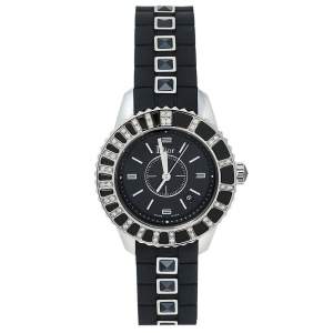Dior Black Stainless Steel & Rubber Diamonds Christal CD113115R001 Women's Wristwatch 33 mm