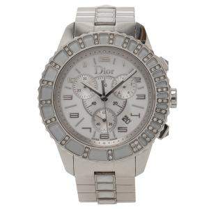 Dior White Stainless Steel Christal Women's Wristwatch 38MM
