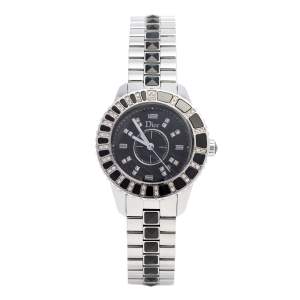 Dior Black Stainless Steel Diamonds Christal CD113115M001 Women's Wristwatch 34 mm