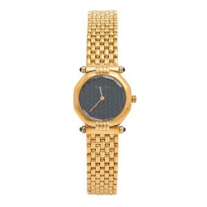 Chrstian Dior Blue Gold Plated Stainless Steel Depose 64151 Women's Wristwatch 25 mm