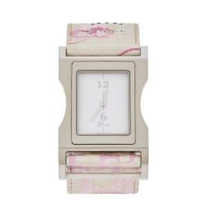 Dior White Stainless Steel Leather Chris 47 CD033110 Women's Wristwatch 30 mm
