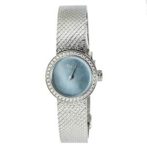 Dior Mother of Pearl Stainless Steel Diamond La Mini D de Dior Satine CD040110M002 Women's Wristwatch 19 mm