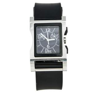 Dior Black Stainless Steel Rubber Chris 47 CD034313 Women's Wristwatch 33 mm