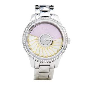 Dior Multicolor Mother of Pearl Diamond Stainless Steel Grand Bal Plisse Soleil CD153B10 Women's Wristwatch 36 mm