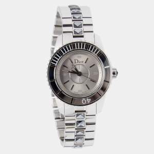 Dior Grey Stainless Steel Christal CD112114 Women's Wristwatch 28 mm