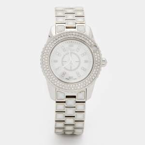 Dior White Diamond  Stainless Steel Christal CD112118 Women's Wristwatch 28 mm