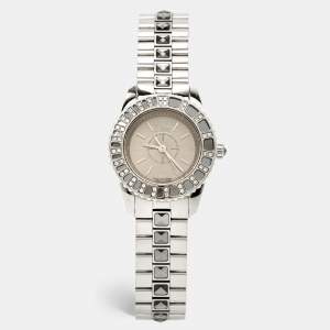 Dior Grey Stainless Steel Diamond Christal CD112115M001 Women's Wristwatch 28 mm