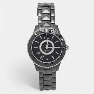 Dior Black Diamond Ceramic Stainless Steel Dior VIII CD1245E0C002 Women's Wristwatch 38 mm 