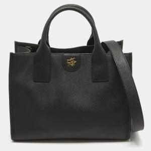 Pre Owned DKNY Black Leather Medium Carol Tote