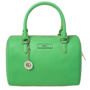 مملوكة مسبقًا DKNY Green Saffiano Leather Boston Bag