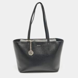 DKNY Black Leather Medium Bryant Tote