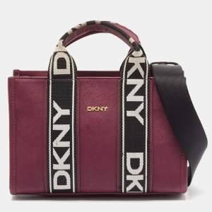 Pre Owned DKNY Burgundy Saffiano Leather Small Cassie Tote