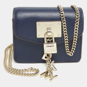 DKNY Navy Blue Leather Elissa Micro Mini Bag