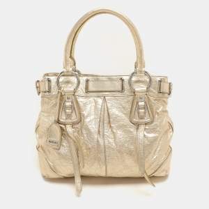 DKNY Gold Crinkled Leather Tote