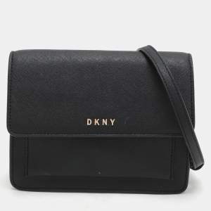 DKNY Black Leather Bryant Park Crossbody Bag