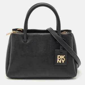 DKNY Black Leather Small Dixie Tote