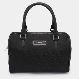 Pre Owned DKNY Black Canvas and Leather Satchel