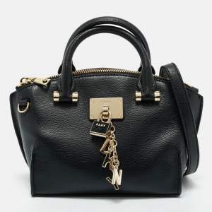 Pre Owned DKNY Black Leather Mini Elissa Satchel