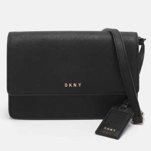 Pre Owned Dkny Black Leather Crossbody Bag