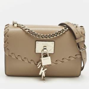 Pre Owned Dkny Beige Leather Elissa Crossbody Bag