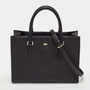Pre Owned DKNY Bryant Black Leather Shopper Tote
