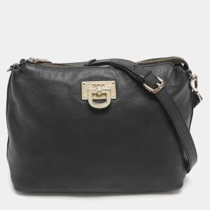 Pre Owned Dkny Black Leather Crossbody Bags