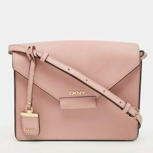 Pre Owned DKNY Envelope Flap Pink Leather Shoulder Bag
