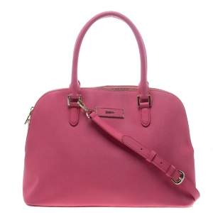Pre Owned DKNY Pink Leather Dome Satchel