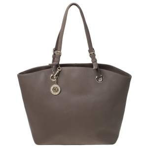Pre Owned Dkny Dark Beige Leather Tote
