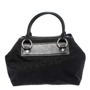 Pre Owned Dkny Black Canvas and Leather Satchel