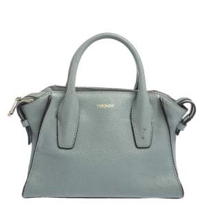 Pre Owned DKNY Pale Blue Leather Chelsea Satchel