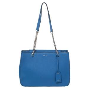 Pre Owned Dkny Blue Leather Tote