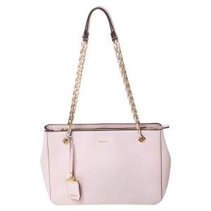 Pre Owned Dkny Pink Leather Bryant Park Chain Tote 