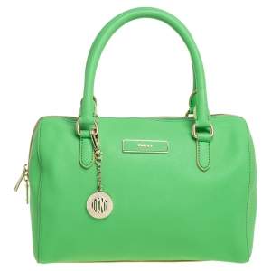مملوكة مسبقًا DKNY Green Saffiano Leather Boston Bag