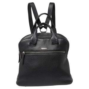 DKNY Black Grain Leather Two Way Backpack