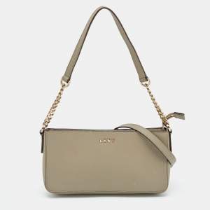 Pre Owned DKNY Grey Leather Bryant Park Crossbody Bag