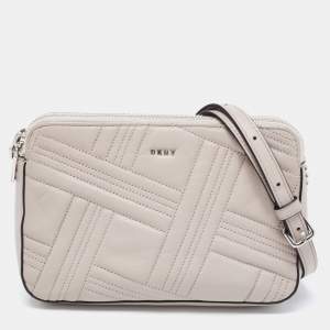 Pre Owned DKNY Grey Leather Allen Crossbody Bag