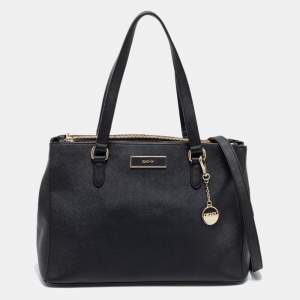 Pre Owned DKNY Black Saffiano Leather Tote