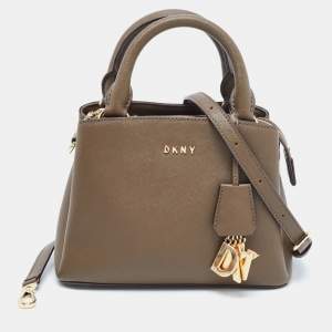 Pre Owned DKNY Green Saffiano Leather Paige Charm Satchel